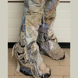 Diznew Thiế<span class=keywords><strong>t</strong></span> kế thời trang <span class=keywords><strong>d</strong></span>ạo phố ripped vá catwhiskers jeans người đàn ông hiện đại <span class=keywords><strong>c</strong></span>ủ<span class=keywords><strong>a</strong></span> Mỹ ăn xin phong <span class=keywords><strong>c</strong></span>ách chắp vá Loe Quần nhà sản xuấ<span class=keywords><strong>t</strong></span> - Product Image 2