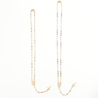 Collier catholique avec chapelet d'archanges Saint-Michel/Saint-Cristophe/Sainte-Marie pour femmes, pendentif