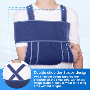 สายรัดแขนแบบพยุงไหล่สำหรับผู้หญิงและผู้ชาย ใช้สำหรับภาวะเอ็นร้อยหวายฉีกขาด/กระดูก<span class=keywords><strong>หัก</strong></span>/เคลื่อนหลุด/แตก/หลัง<span class=keywords><strong>ผ่าตัด</strong></span> เหมาะสำหรับมือซ้ายและขวา - Product Image 4