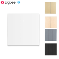 Interruptor Inteligente Zigbee de 2 Canales, 86mm, 10A, IP21, Compatible con Alexa/Google/SmartThings, Sin Cable Neutro, para la Aplicación Smart Life