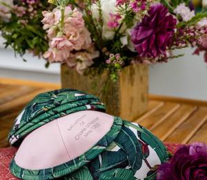 Kippa pour Filles Thème Forêt Tropicale, Imprimé Feuilles de Bananier, Yarmulke Juive, Souvenir de Cérémonie Judaïque - Product Image 1