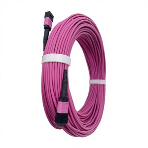 Cordon de brassage fibre optique KEXINT 24 fibres, <span class=keywords><strong>rouge</strong></span>, MPO OM4 FTTH G657A1, avec <span class=keywords><strong>gaine</strong></span> extérieure PVC/LSZH, certifié CE, prix usine - Product Image 1