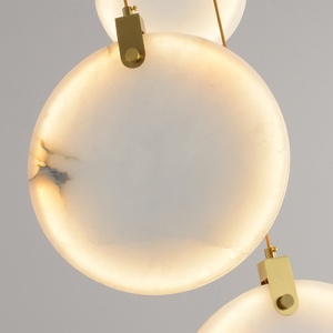 <span class=keywords><strong>Lustre</strong></span> minimaliste moderne en <span class=keywords><strong>cuivre</strong></span> albâtre pour le salon <span class=keywords><strong>et</strong></span> l'escalier en colimaçon Duplex Building Villa Suspension - Product Image 4