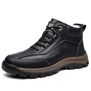 Botas de Invierno para Hombre, Estilo Martin, Negras, con Cordones, Suela Gruesa, Forro de Felpa, para Senderismo al Aire Libre, Calzado Casual para Adultos - Product Image 5