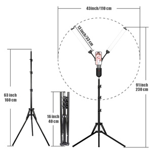 <span class=keywords><strong>Lampe</strong></span> <span class=keywords><strong>LED</strong></span> à double bras pour studio photo, longue bande lumineuse <span class=keywords><strong>LED</strong></span> avec trépied, écran LCD, éclairage photographique pour selfie 3000-6000K - Product Image 4