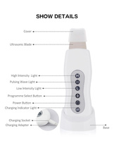 Nettoyant facial sonique portable rechargeable par USB 28 kHz, étanche, tête en acier inoxydable, pour l'élimination des points noirs