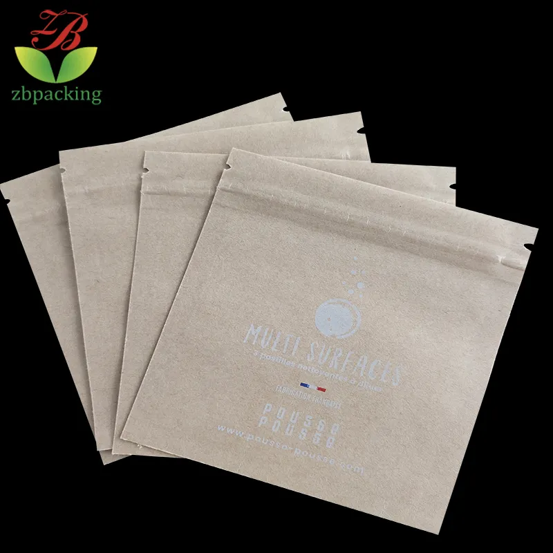 Großhandel kleine Taschen benutzer definierte Druck Kraft papier Sachet für Proben Kosmetik Verpackung Taschen