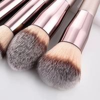 Poudre de fond de teint synthétique de haute qualité, anticernes, fards à paupières, blush, pinceaux de maquillage de voyage avec étui noir