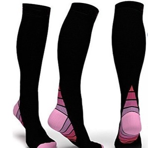 Men's And Women's Sports Compression Socks Knee High Gradient Nylon Sweat Wicking For <b>Running</b> And Fitness - Product Image 1