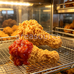 Modelo de PVC de muslo de pollo frito falso, set de exhibición para escaparates de restaurantes de comida rápida y carros de comida, con salsa de tomate crujiente artificial. - Product Image 1