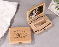 Boîte à dents en bois rectangle pour filles et garçons Boîte à dents en bois photo Boîte de rangement pour dents perdues pour enfants