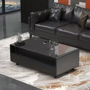 <span class=keywords><strong>Tavolino</strong></span> da Caffè Quadrato Intelligente con <span class=keywords><strong>Mini</strong></span> Frigo Integrato, Altoparlante, Ricarica Wireless e Spazio di Archiviazione Multifunzionale per Soggiorno - Product Image 3