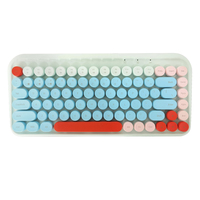 Nuevo Teclado de Oficina Estilo Retro Tipo Escritura, Inalámbrico 2.4GHz, Doble Modo, Interfaz USB Tipo-C, Diseño Dividido, Resistente al Agua, con Panel Táctil