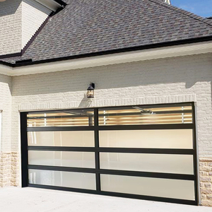 ประตูโรงรถกระจกสไตล์โมเดิร์น ประตูโรงรถแบบแบ่งส่วนอะลูมิเนียมฝ้า ขายส่ง - Product Image 6