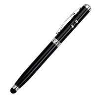 Alliage d'aluminium universel 4 en 1 Lasers pointeur LED torche écran tactile capacitif stylet avec stylo à bille pour tous les mobiles