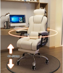 Chaises de bureau ergonomiques en cuir confortables avec protection dorsale, idéales pour la sieste et le massage, chaises de direction - Product Image 5