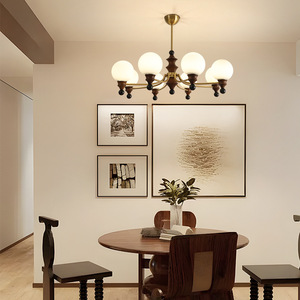 Lámpara de techo estilo retro francés, dorada, de 8 cabezas LED, redonda, con múltiples cabezales, para dormitorio, sala de estar - Product Image 3