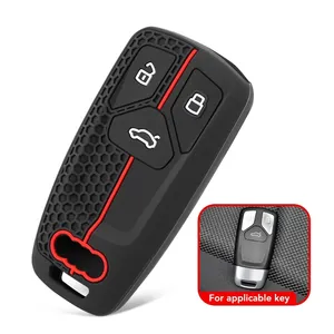 <span class=keywords><strong>Porte</strong></span>-clés en silicone pour <span class=keywords><strong>Audi</strong></span> A5 A4 B9 TT Q7 A6 Q5 Sline SQ5 8S 8W 4M S4 S5 S7 TTS TFSI <span class=keywords><strong>RS</strong></span>, housse de clé de voiture - Product Image 2