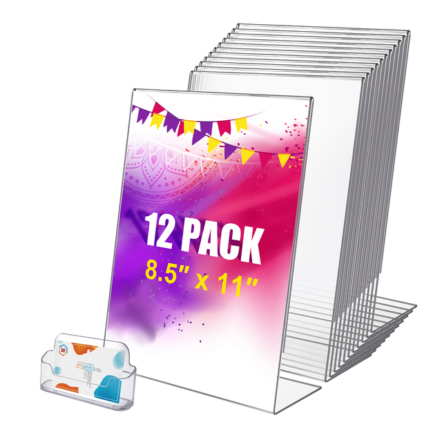8.5*11 Inches Acrylic Sign Holder 6 or 12 Pack Plastic Holder with Photo Frames Display