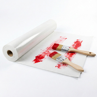 Toile de protection blanche autocollante en polyester, rouleau de protection aiguilleté haute densité pour sols en bois dur et carrelage