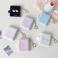 Album photo portable en PVC avec ailes d'ange, mini pendentif de 2 pouces, 32 pochettes pour photocartes et porte-Purikura avec porte-clés pour les fans de K-Pop