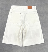 Shorts en jean personnalisés pour hommes, style vintage streetwear, coupe large et ample, en toile rayée extensible