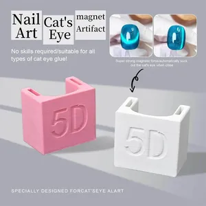 Varita Magnética para Decoración de Uñas, Color Blanco y Rosa, Imán Automático 5D, Adecuado para Esmalte de Uñas de Gel Efecto Ojo de Gato, Herramientas de Manicura - Product Image 2