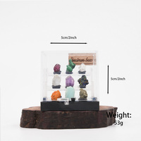 Boîte de collection d'échantillons minéraux naturels, boîte de présentation en acrylique pour échantillons de cristaux bruts, pour l'enseignement scientifique, la décoration de la maison, cadeau