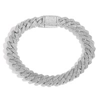 Chaîne et bracelet cubains de 10 mm en oxyde de zirconium glacé, style hip-hop, accessoires de bijoux cool pour hommes et garçons
