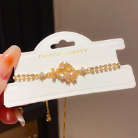 Pulsera de Flores con Circonitas de Colores, Chapada en Oro de 18K, Resistente al Agua y al Deslustre, de Acero Inoxidable, Marca Fanhua