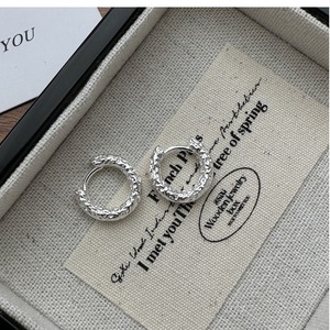 s925 sterling silver texture ring ear buckle Japanese and Korean simple fashion ins niche design geometric ear ring ear jewelry - Product Image 4