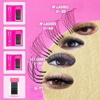 Volume Lashes Mega Volume Cilios 0.07mm Parallèle Fleur Croix Cils U Forme W YY 3D 4D 5D Extension de Cils U Lashes