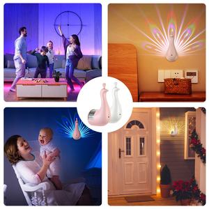 <strong>Peacock</strong> Projected Night <strong>Light</strong> Remote Control Home Wall-Mounted Lamp Colorful Atmosphere Lamp Creative Small Bedside <strong>Light</strong> - Product Image 4