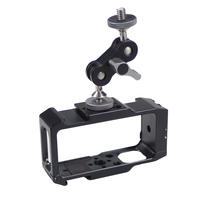 Kit complet de fixation pour caméra d'action avec double écran, fixation magnétique rapide, griffe porte-accessoire, montures 1/4 et 3/8 pour DJI OSMO Action 2, lumière et microphone