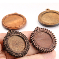 Plateaux de base de pendentif camée vierges avec cordon en cuir pour la fabrication de bijoux