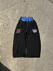 Pantalon de survêtement streetwear surdimensionné coupe droite en molleton épais 500 g/m² pour homme, taille double, jambe large - Product Image 3