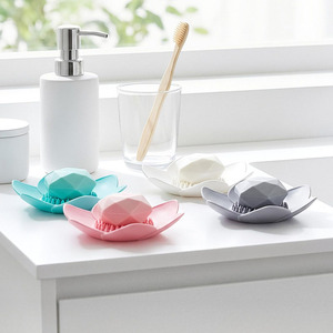 Bandeja de silicona antideslizante con forma de flor de loto para jabón de <span class=keywords><strong>ducha</strong></span>, soporte de jabón con drenaje - Product Image 5