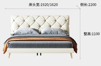 Lit king-size moderne capitonné en cuir PU blanc, design actuel, avec cadre en bois, ensemble de meubles de chambre à coucher de luxe