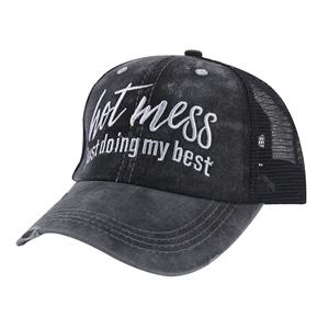 Barn Hair Don Not Care Baseball Hat Femmes Tous Les Jours <span class=keywords><strong>Bad</strong></span> Hair Day Maman Femmes Broderie Réglable Baseball Queue De Cheval Cross Hat - Product Image 5