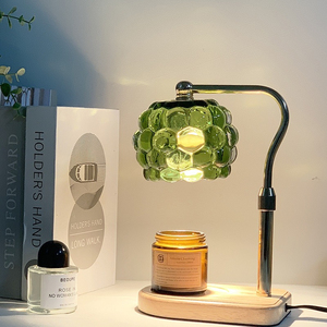 Lampe de table moderne en cristal noir avec abat-jour en forme de grappe, écologique, avec base en bois, col flexible LED E26 pour la décoration de chambre - Product Image 4