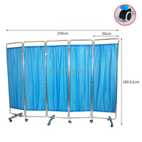 Écran médical pliant hôpital intimité en acier inoxydable Portable Ward écran cloison rideau occultant lit écran paravan