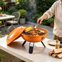 Vente Flash : Barbecue Coréen Moderne en Acier Haut de Gamme pour Camping et Pique-nique, Type Table, Petit, Portable et Pliant sur Chariot