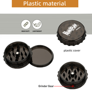 Molino de Hierbas de Plástico de 3 Capas con Logotipo Personalizado, Molinillo Manual de Tabaco con Tapa Magnética Redonda de 48 mm, Triturador Portátil - Product Image 6