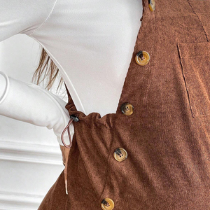 2025 automne hiver vêtements de maternité décontracté femmes enceintes pantalon avec taille réglable à la mode et ample <span class=keywords><strong>salopette</strong></span> en velours côtelé - Product Image 4