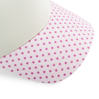 Casquette de baseball unisexe HBA54 tendance rose à pois avec visière, 5 panneaux, personnalisable pour l'extérieur, usage quotidien, avec logo sur mesure