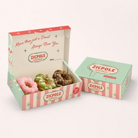 Boîte en papier pliable pour emballages de desserts, biscuits, macarons, mochi, donuts, avec logo personnalisé, qualité alimentaire, pour café, boulangerie