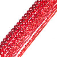 Vente en gros de perles de corail rouge naturel à facettes de 2/3/4/6/8mm pour la fabrication de bracelets et de colliers