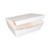 Boîte alimentaire en carton blanc avec couvercle pour boulangerie, traiteur, restaurant, fête, pâtisserie, emballage jetable