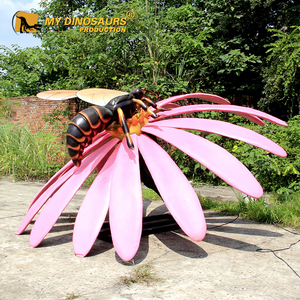 MY DINO AI-085 Abeille animatronique sur fleur pour décoration, thème parc à insectes - Product Image 1