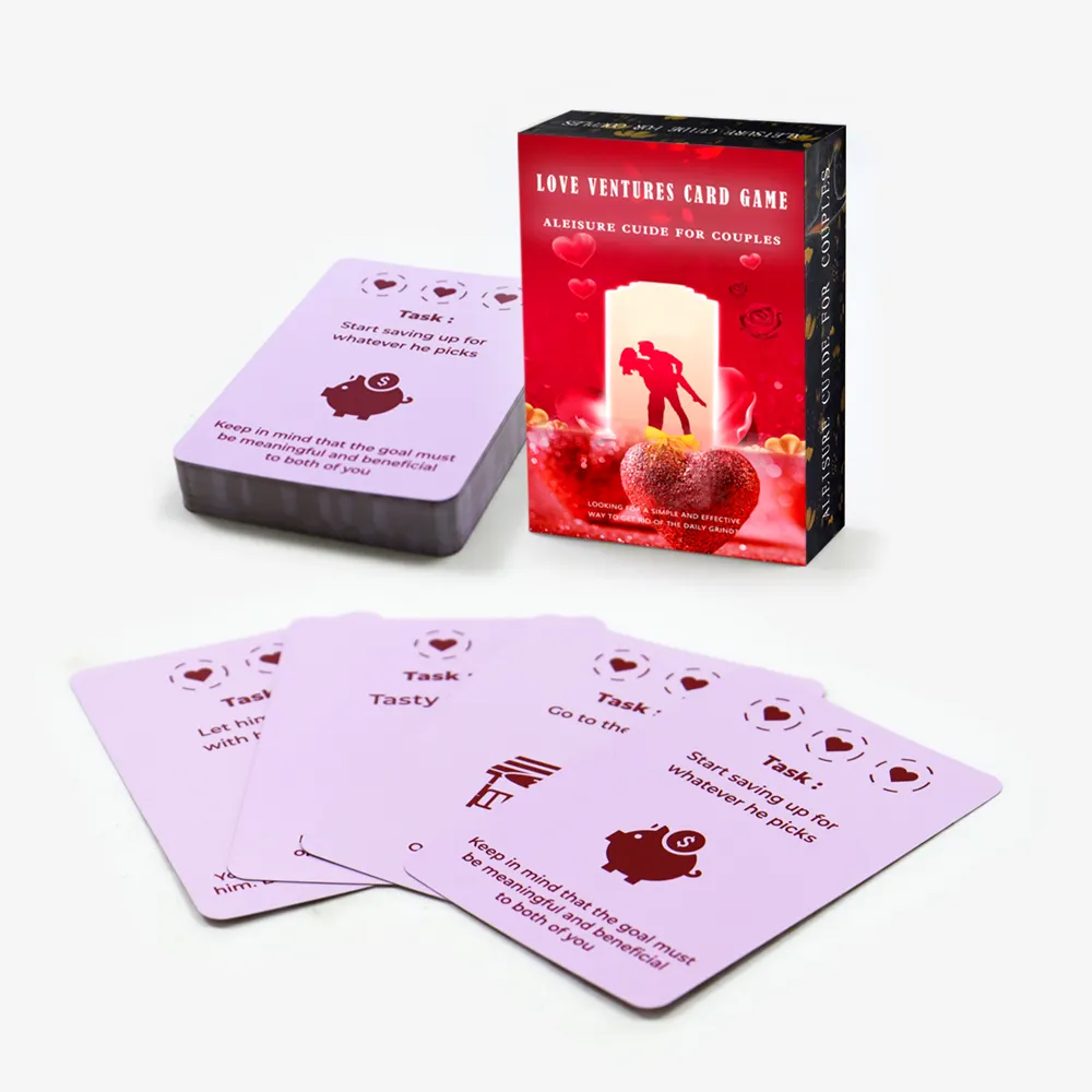 OEM impresión personalizada Pareja fecha amor Idioma juego de cartas amante de la fábrica Ventures juego de cartas en la fiesta familiar juego de beber